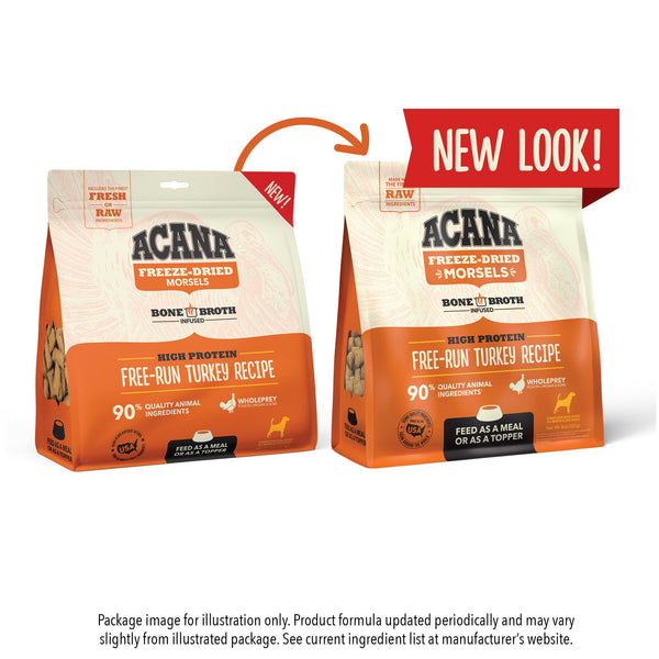 ACANA Free-Run Turkey Recipe Patties Grain-Free Freeze-Dried Dog Food & Topper, 14-oz