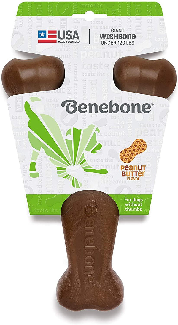 Benebone Peanut Butter Flavored Wishbone Dog Chew Toy