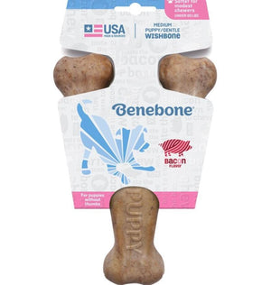 Benebone Wishbone Bacon Flavored Puppy/Gentle Dog Toy