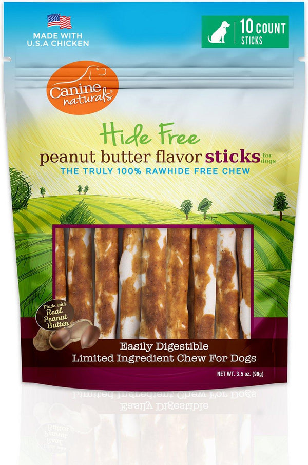 Canine Naturals Hide Free Peanut Butter Sticks Dog Treats