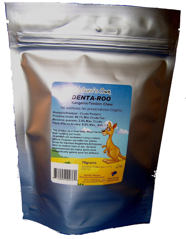 Nature's Own Dog Chews Denta-Roo Tendons de kangourou Friandises pour chiens