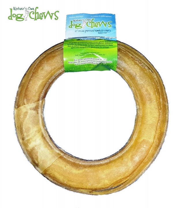Nature's Own Dog Chews Anneau en peau brute de buffle d'eau pressé Friandises pour chiens