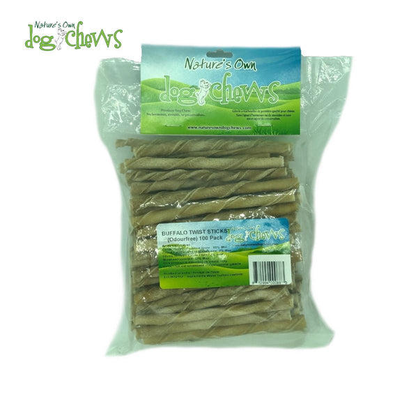 Nature's Own Dog Chews Buffalo Twist Sticks Dog Treats