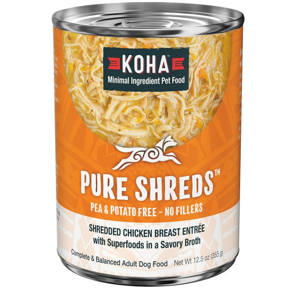 KOHA Pure Shreds Shredded Chicken Breast Entree Wet Dog Food Can
