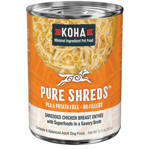 KOHA Pure Shreds Shredded Chicken Breast Entree Wet Dog Food Can