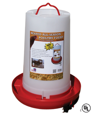 Farm Innovators Heated Plastic Poultry Fountain, 3-gal