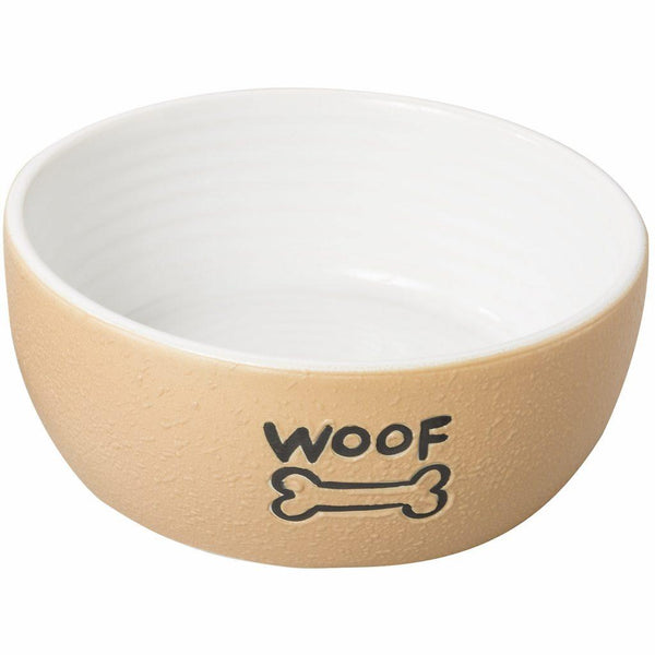Ethical Pet Nantucket Woof Dog Dish, Tan