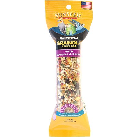 Sunseed Vita Prima Banana Raisin Grainola Cockatiel, Parakeet & Lovebird Treat