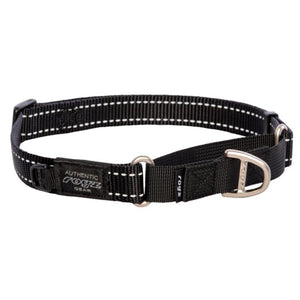 Rogz Control Martingale Web Dog Collar, Black, Medium