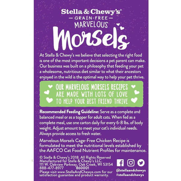 Stella & Chewy's Marvelous Morsels recette poulet élevé sans cage nourriture humide pour chats