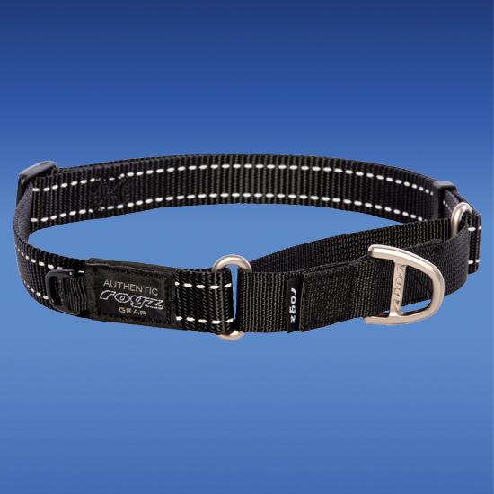 Rogz Landing Strip Web Control Dog Collar, Black