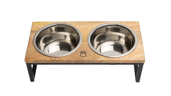 GF Pet Wood & Metal Dog Feeder