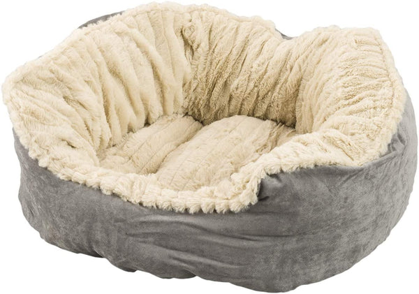 Ethical Pet Spot Sleep Zone Carved Plush Dog Bed, Gray