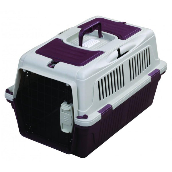 TUFF Deluxe Carrier with Seatbelt Holder for Pets, Burgundy, 20 x 13 x 12-in