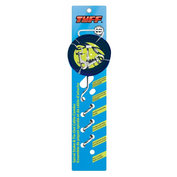 TUFF Dog Tie-Out Stake & Cable Combo