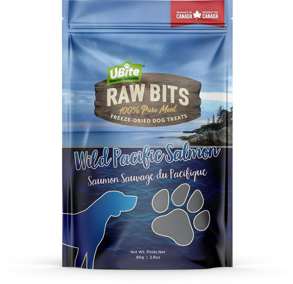 UBite Raw Bits Friandises liofilisées pour chiens au saumon sauvage du Pacifique