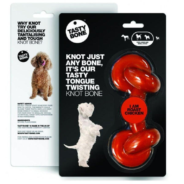 Tasty Bone Jouet Nylon Os noué Poulet rôti pour chiens