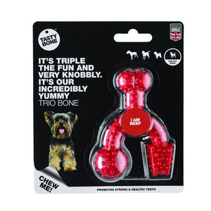 Tasty Bone Nylon Trio Bone Beef Dog Toy