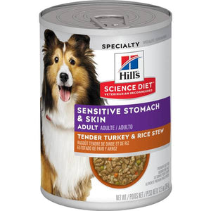 Hill's Science Diet Adult Sensitive Stomach & Skin Wet Dog Food, Tender Turkey & Rice Stew