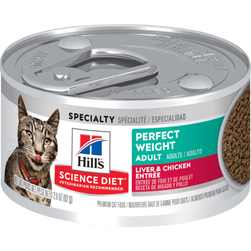 Hill's Science Diet Adult Perfect Weight Foie et Poulet Nourriture humide pour chats pour une gestion saine du poids