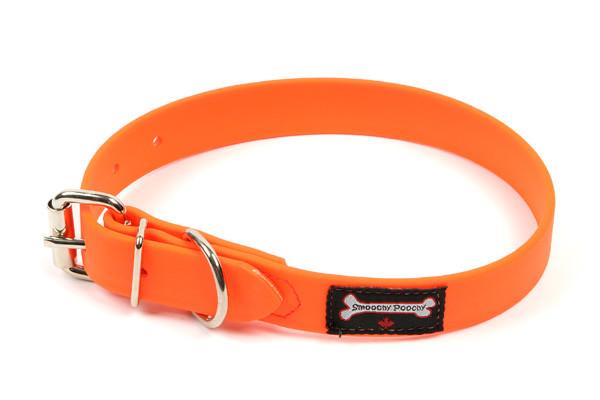 Smoochy Poochy Polyvinyl Waterproof Dog Collar,Orange
