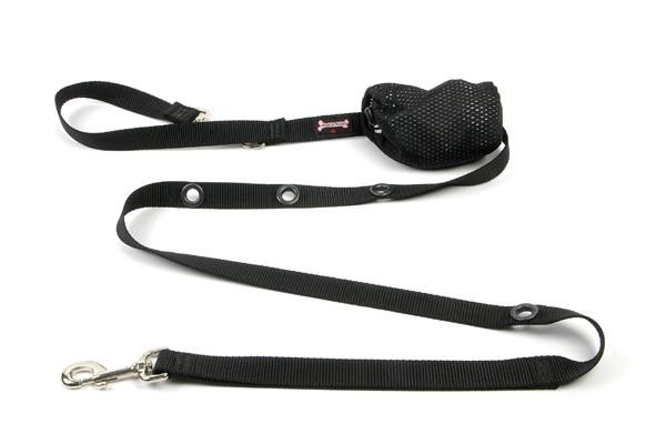 Smoochy Poochy Nylon Hands-Free Dog Leash, Black