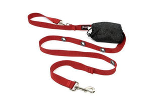 Smoochy Poochy Nylon Hands-Free Dog Leash, Red