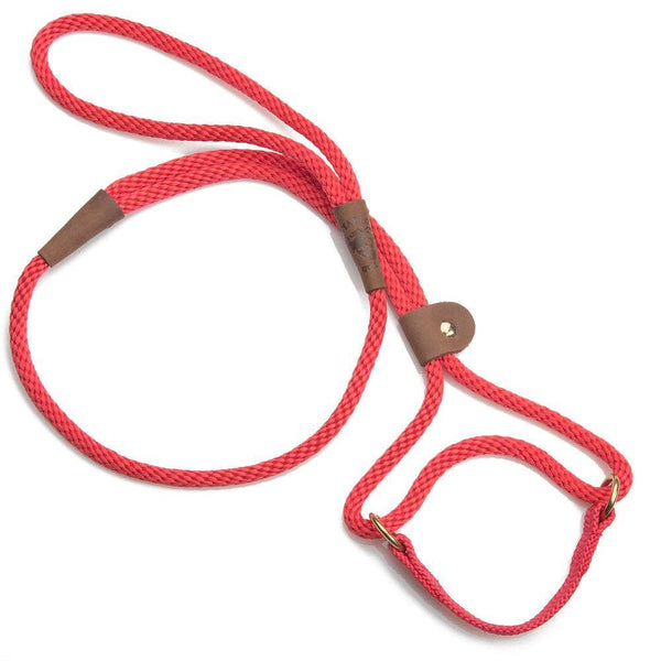 Mendota Pet Small Martingale Slip Walker Dog Collar & Leash, Red