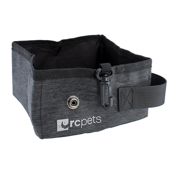 RC Pets On the Go Dog Travel Bowl, Heather Black