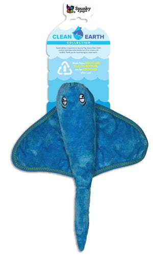 Spunky Pup Clean Earth Jouet peluche raie pour chien