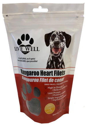 Live Well Pets Kangaroo Heart Filet Dog Treats