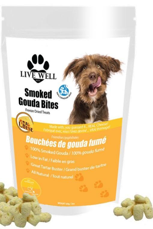 Live Well Pets Morceaux de fromage Gouda fumé Friandises pour chiens