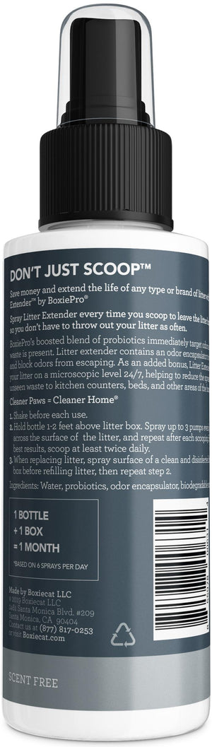 BoxiePro Prolongateur de litière Scoop & Spray pour chats, sans parfum