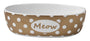 PetRageous Bedazzled Shimmer Meow Pet Bowl, Bronze