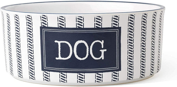 PetRageous Gamelle Chien Country Blue, Blanc/Bleu marine
