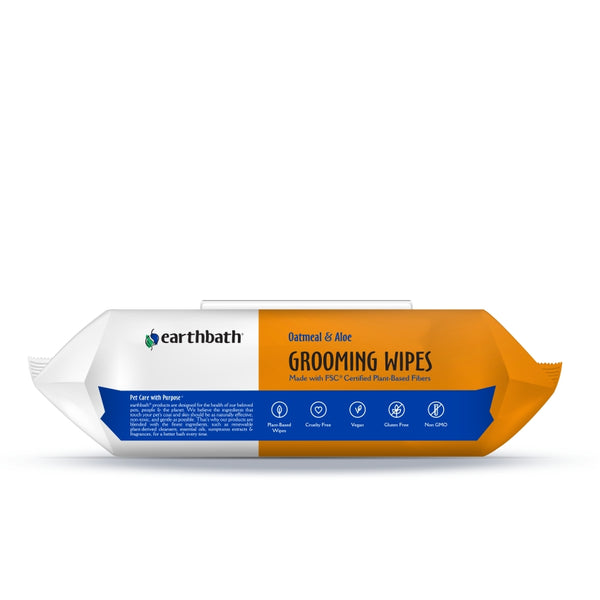 Earthbath Oatmeal & Aloe Grooming Wipes, Vanilla & Almond