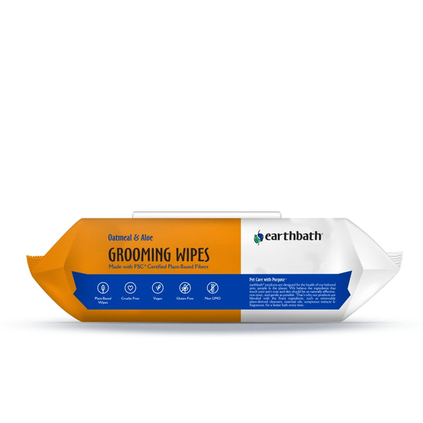 Earthbath Oatmeal & Aloe Grooming Wipes, Vanilla & Almond