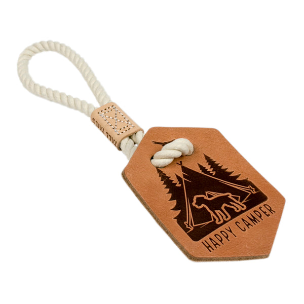 Tall Tails Natural Leather Happy Camper Tug Dog Toy, 13-in