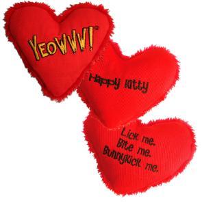 Yeowww! Hearrrt Attack Catnip Cat Toy, Happy Kitty