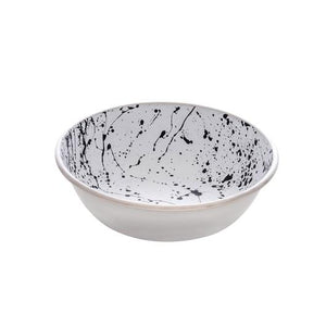 Dogit Stainless Steel Non-Skid Dog Bowl, Black/White Splash