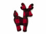 West Paw Ruff-N-Tuff Red Checker Reindeer Plush Dog Toy