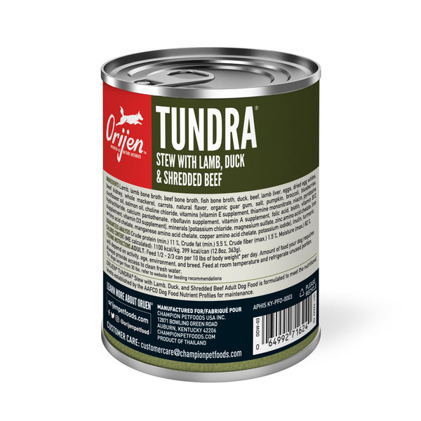 ORIJEN Tundra Stew with Shredded Beef, Duck & Lamb Wet Dog Food