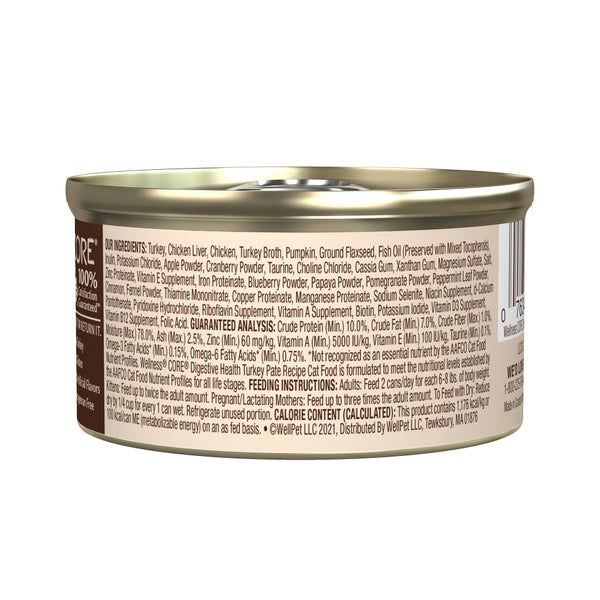 Wellness CORE Digestive Health Turkey Pate Wet Cat Food Cans