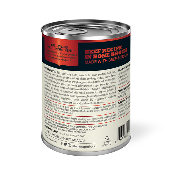 ACANA Premium Chunks Beef Recipe in Bone Broth Wet Dog Food