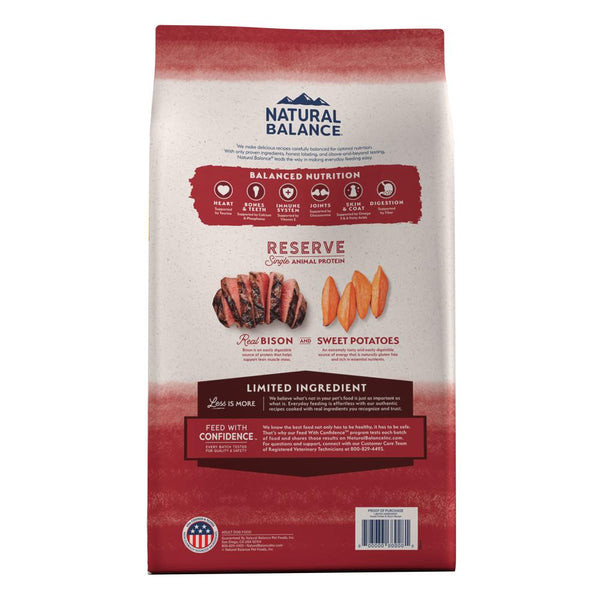 Natural Balance Limited Ingredient Reserve Sweet Potato & Bison Recipe Grain-Free Dry Dog Food