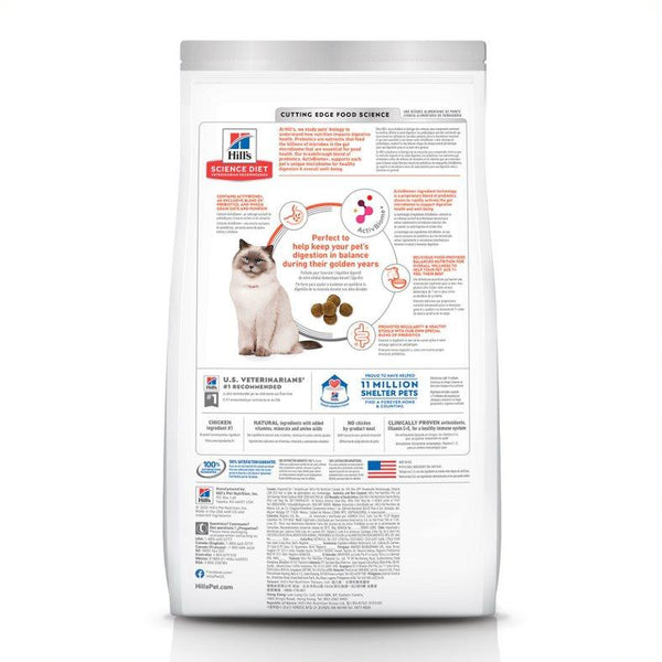 Hill's Science Diet Senior Adult 7+ Perfect Digestion Poulet Croquettes pour chat sec