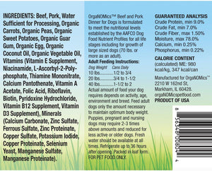 Organomics Beef & Pork Dinner Pate Wet Dog Food Can