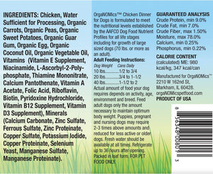 Organomics Chicken Dinner Pate Wet Dog Food Can