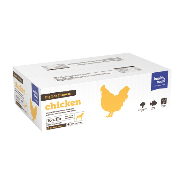 Healthy Paws Big Box Dinners Poulet & Légumes Nourriture crue congelée pour chiens