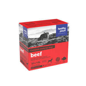 Healthy Paws Complete Dinner Bœuf Nourriture crue congelée pour chiens